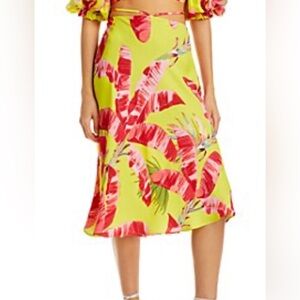 Farm Rio sweet jungle lime strap skirt size medium NWT $160